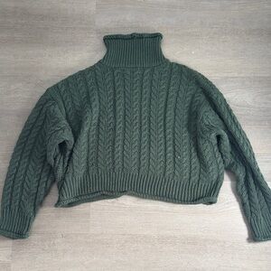 Ardene Olive Cable Knit Turtleneck Sweater
